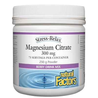 Magnesium Citrate 300 mg, Berry Flavour, Stress-Relax Powder