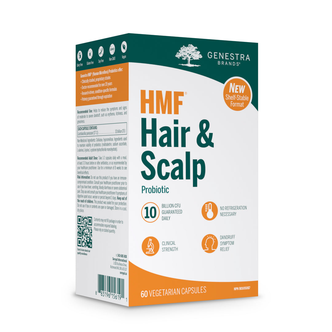Genestra HMF Hair & Scalp, Probiotic Formula Shelf-Stable Format, vegetarian capsules