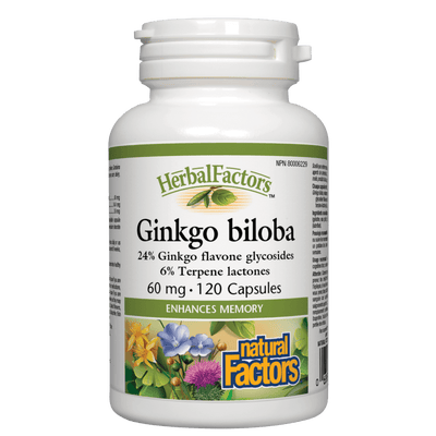 Ginkgo biloba 60 mg, HerbalFactors Capsules