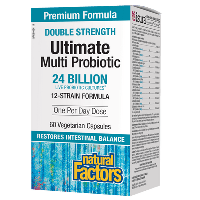 Ultimate Multi Probiotic Double Strength 24 Billion Live Probiotic Cultures Vegetarian Capsules
