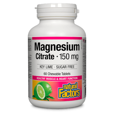 Magnesium Citrate 150 mg, Key Lime  Sugar Free Chewable Tablets