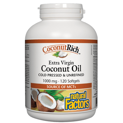 CoconutRich Extra Virgin Coconut Oil 1000 mg Softgels