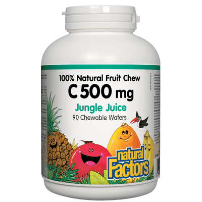 C 500 mg 100% Natural Fruit Chew, Jungle Juice Chewable Wafers