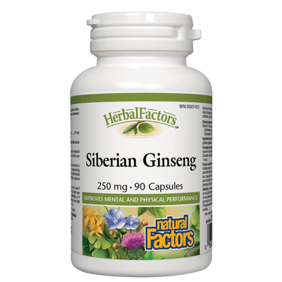Siberian Ginseng, HerbalFactors 250 mg Capsules