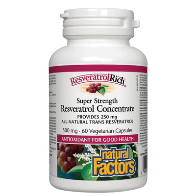 ResveratrolRich Super Strength Resveratrol Concentrate 500 mg Vegetarian Capsules
