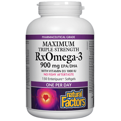 RxOmega-3 with Vitamin D3 Maximum Triple Strength  900 mg Enteripure Softgels