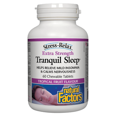 Tranquil Sleep Extra Strength, Tropical Fruit Flavour, Stress-Relax Chewable Tablets