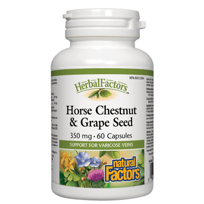 Horse Chestnut & Grape Seed 350 mg, HerbalFactors Capsules